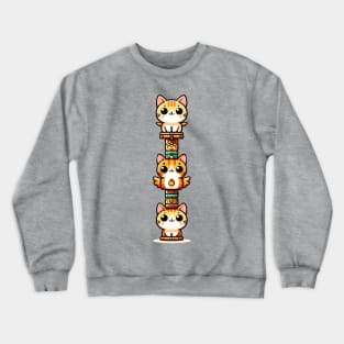 Cat Totem Pole Crewneck Sweatshirt